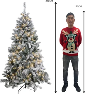 Memphis Flock - Besneeuwde kunstkerstboom 210 cm