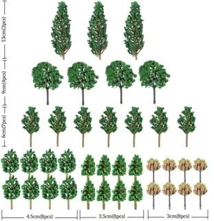 Merkloos Modelbomen Set - 38 stuks (3-13 cm)