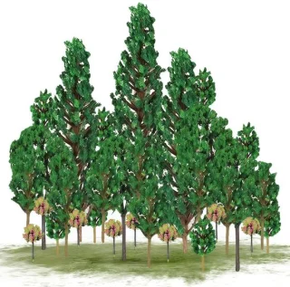 Merkloos Modelbomen Set - 38 stuks (3-13 cm)