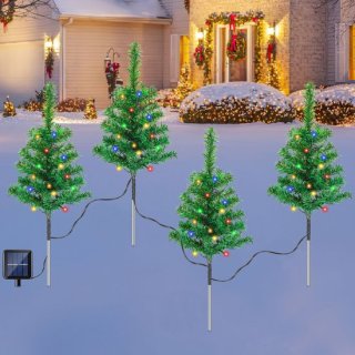 Merknaam Kerstboom Zonneverlichting - 2x Set (4 stuks)