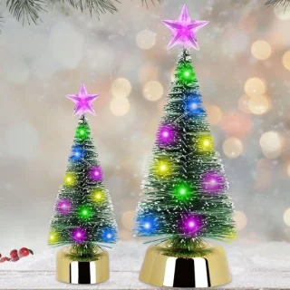 Mini-kerstboom 13 cm + 19 cm - kunstkerstboom - set van 2 - ServiceTopper
