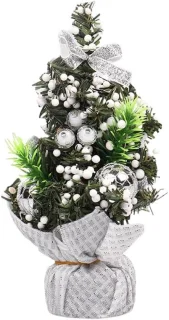Mini kerstboom 20 cm zilver