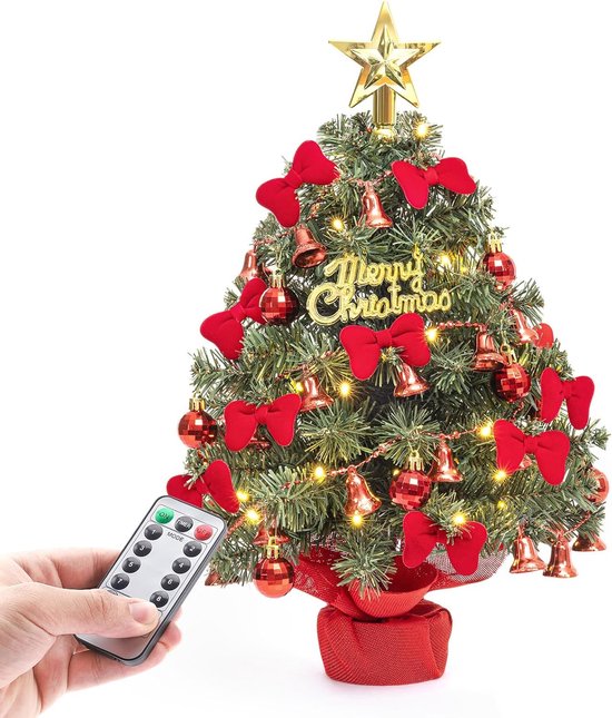 Mini Kerstboom 40 cm met 30 Warmwitte LED's en Afstandsbediening