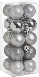 Mini kerstboom 45 cm LED zilver 21-delig