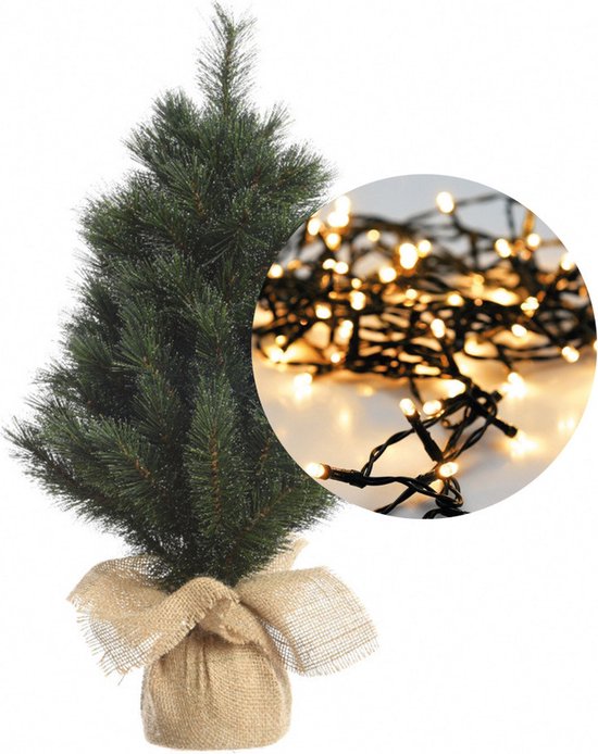 Mini kerstboom 45 cm met warmwitte kerstverlichting 40 leds