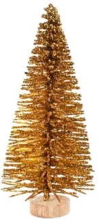 Mini kerstboom – 5 stuks – goud – 9 cm