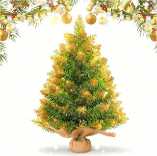 Mini kerstboom 50 cm goud - kunstmatige boom - SnelShoppen