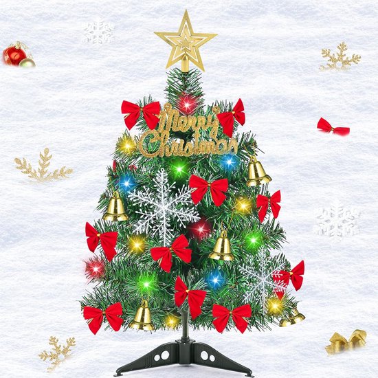 Mini kerstboom 50 cm kunstkerstboom met decoraties