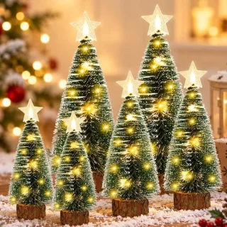 Mini-kerstboom 6 stuks – tafelkerstboom – m-winkel