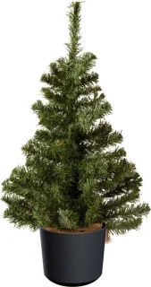 Mini kerstboom 60 cm groen in antraciet kunststof pot