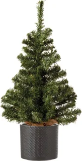 Mini kerstboom 60 cm groen met donkergijze pot Kunstboompjes