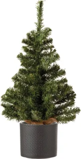 Mini kerstboom 60 cm groen met donkergijze pot Kunstboompjes