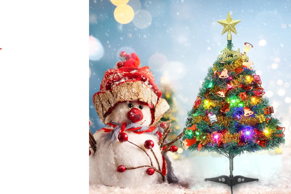 Mini Kerstboom 60cm met Versiering inclusief Takken en Decoratie