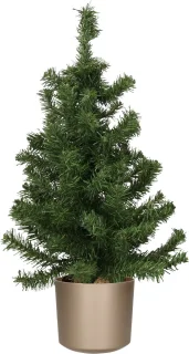 Mini kerstboom 75 cm groen kunstpot grijs