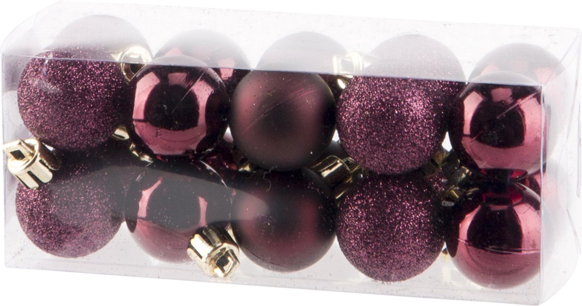Mini kerstboom Aubergine 45 cm inclusief kerstballen