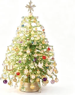 Mini kerstboom DIY set kunstkerstboom inclusief kralen