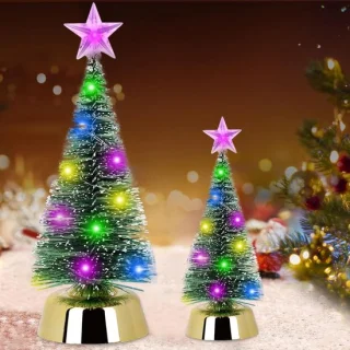 Mini-kerstboom groen, 19 + 25 cm, met sneeuweffect