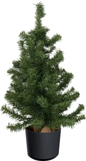 Mini kerstboom groen kunstboom 75 cm kunststof pot antraciet grijs