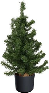 Mini kerstboom groen kunstboom 75 cm kunststof pot antraciet grijs