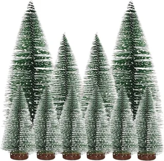 Mini-kerstboom groen met houten basis