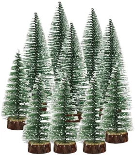 Mini-kerstboom groene kunstkerstboom met houten voet (10/15 cm)