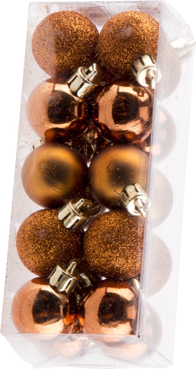 Mini kerstboom H45 cm oranje inclusief kerstballen