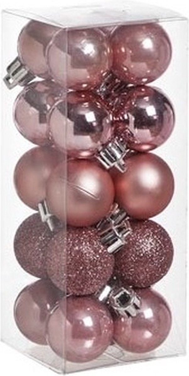 Mini kerstboom H75 cm roze inclusief kerstballen
