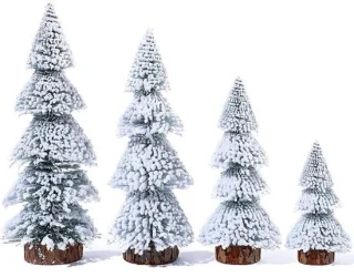 Mini-kerstboom in torenvorm, 4 stuks