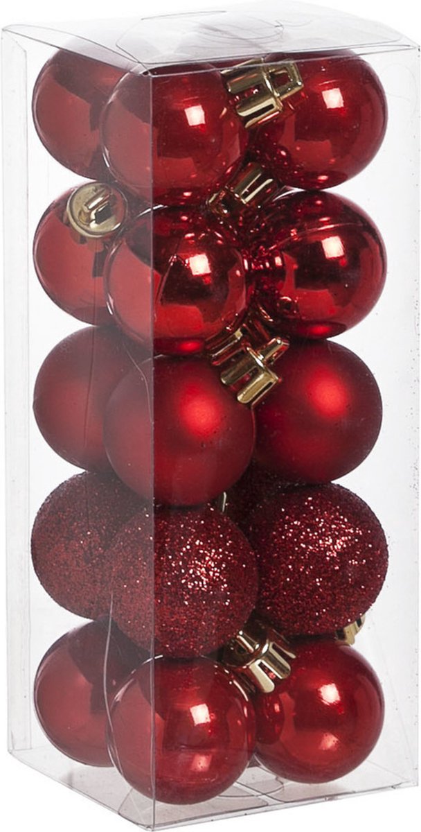 Mini kerstboom kunst H75 cm incl. rode kerstballen