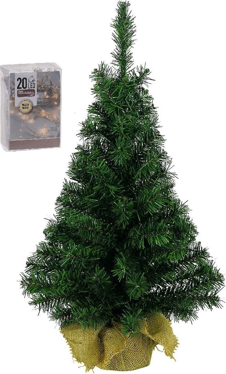 Mini kerstboom kunstboom H45 cm Warm wit verlichting