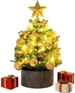 Mini kerstboom - kunstkerstboom - geelgoud
