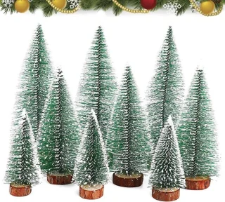 Mini kerstboom - kunstkerstboom tafel - met sneeuw effect - 20 cm groen