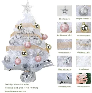 Mini-kerstboom materiaalpakket wit model 2, 60 cm