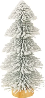 Mini kerstboom met LED-verlichting en sneeuw, 28 cm