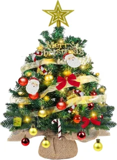 Mini kerstboom met LED-verlichting groen 60 cm