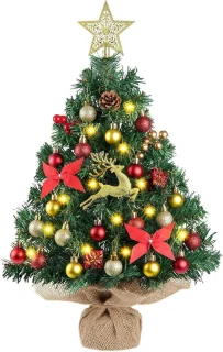 Mini kerstboom met licht 61 cm groen