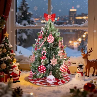 Mini kerstboom met snoepjes en ballen, 30 cm