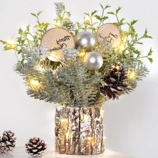 Mini kerstboom met warme witte ledverlichting (30 cm)