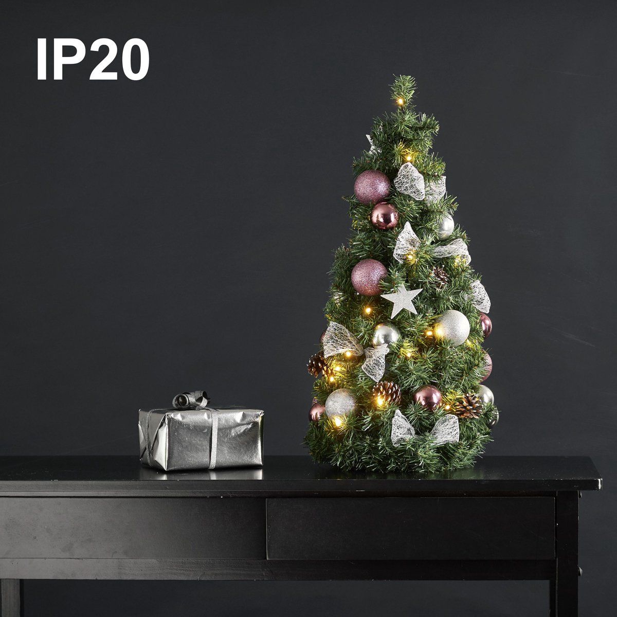 Mini kerstboom Noel 65cm warm wit batterij