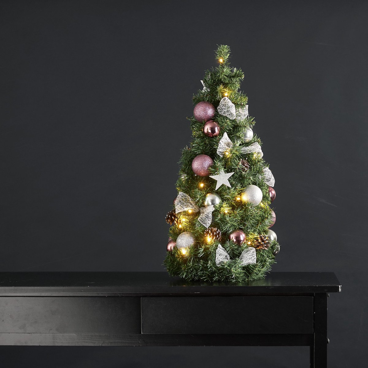 Mini kerstboom Noel 65cm warm wit batterij