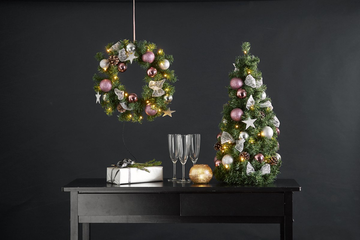 Mini kerstboom Noel 65cm warm wit batterij