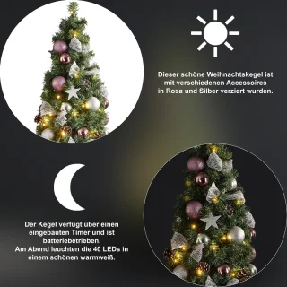 Mini kerstboom Noel 65cm warm wit batterij