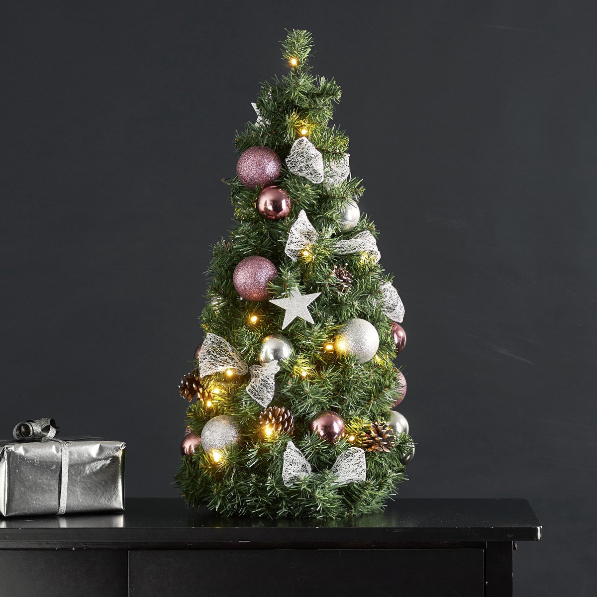 Mini kerstboom Noel 65cm warm wit batterij