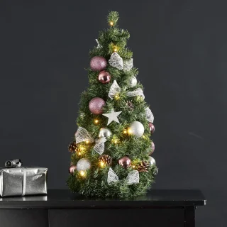 Mini kerstboom Noel 65cm warm wit batterij