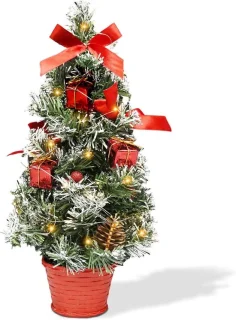 Mini kerstboom - rood - 40 cm