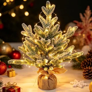 Mini-kerstboom – rood en groen – kunstkerstboom