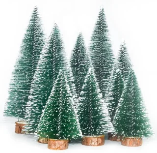 Mini kerstboom set groen 10 15 en 20 cm