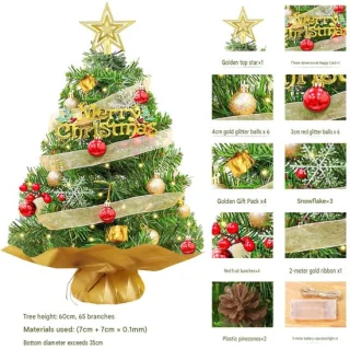 Mini-kerstboom set groen model 1, 60 cm