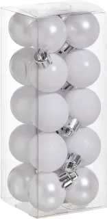 Mini kerstboom wit H45 cm inclusief kerstballen