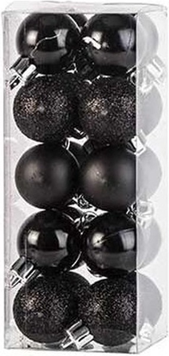 Mini Kerstboom Zwart 45 cm Inclusief Kerstballen